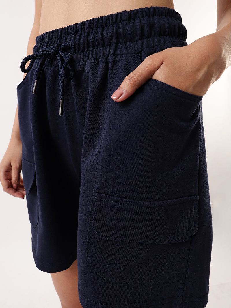 DL Woman Solid Relaxed Fit Lounge Shorts