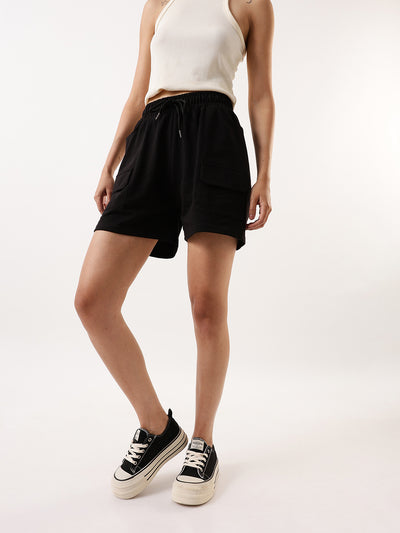 DL Woman Solid Relaxed Fit Lounge Shorts
