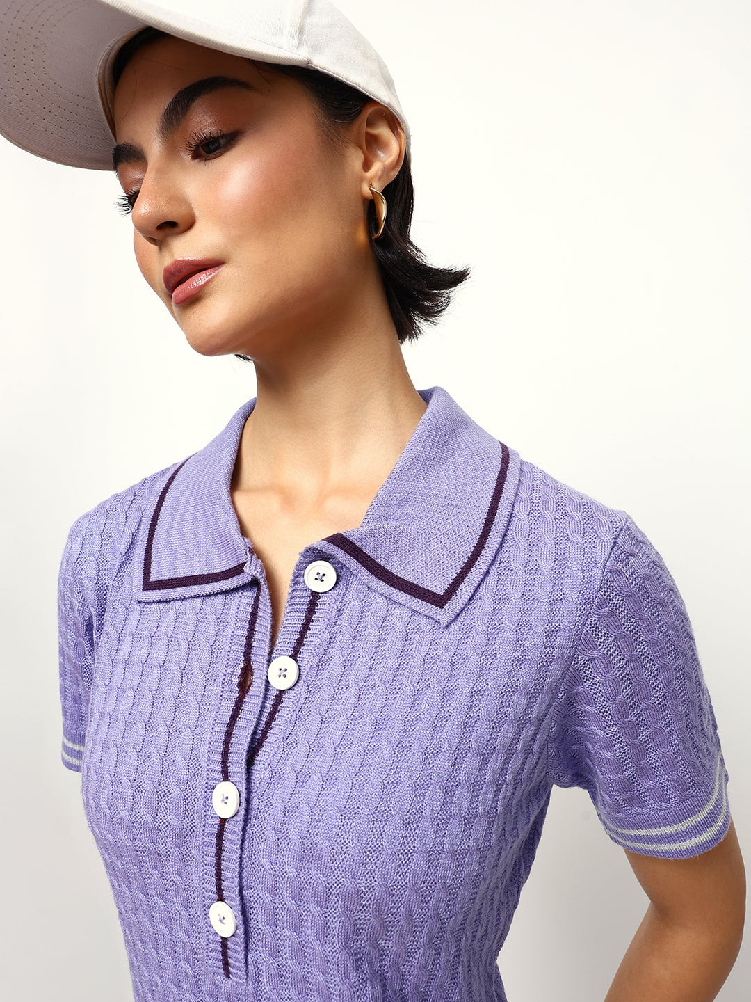 Solid Half Sleeves Spread Collar Shirt Dress
