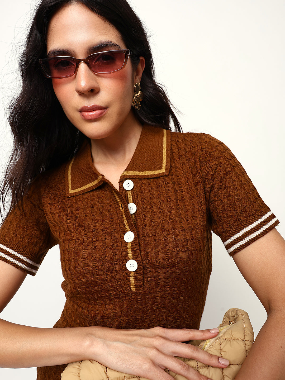 Solid Half Sleeves Spread Collar Shirt Dress