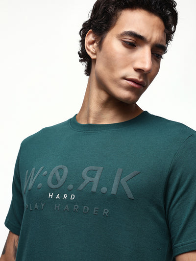Men's Printed Round Neck Half Sleeves Relaxed Fit T-shirt