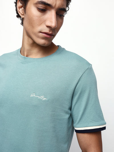 Men's Solid Round Neck Half Sleeves Relaxed Fit T-shirt