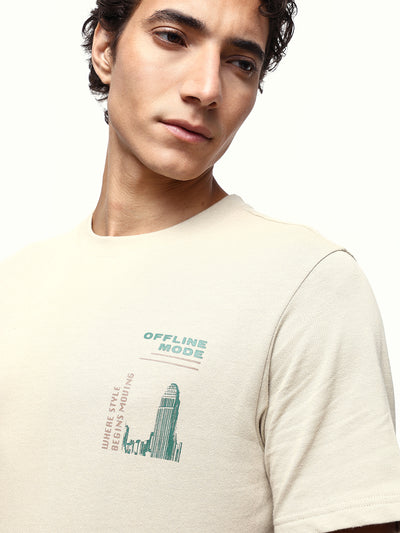 Men's Printed Round Neck Half Sleeves Relaxed Fit T-shirt
