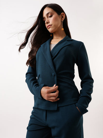 DL Woman Solid Blazer and Trousers Co-ords Set