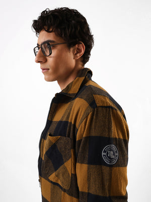 Men's Flannel Checks Spread Collar Relaxed Fit Casual Shirt