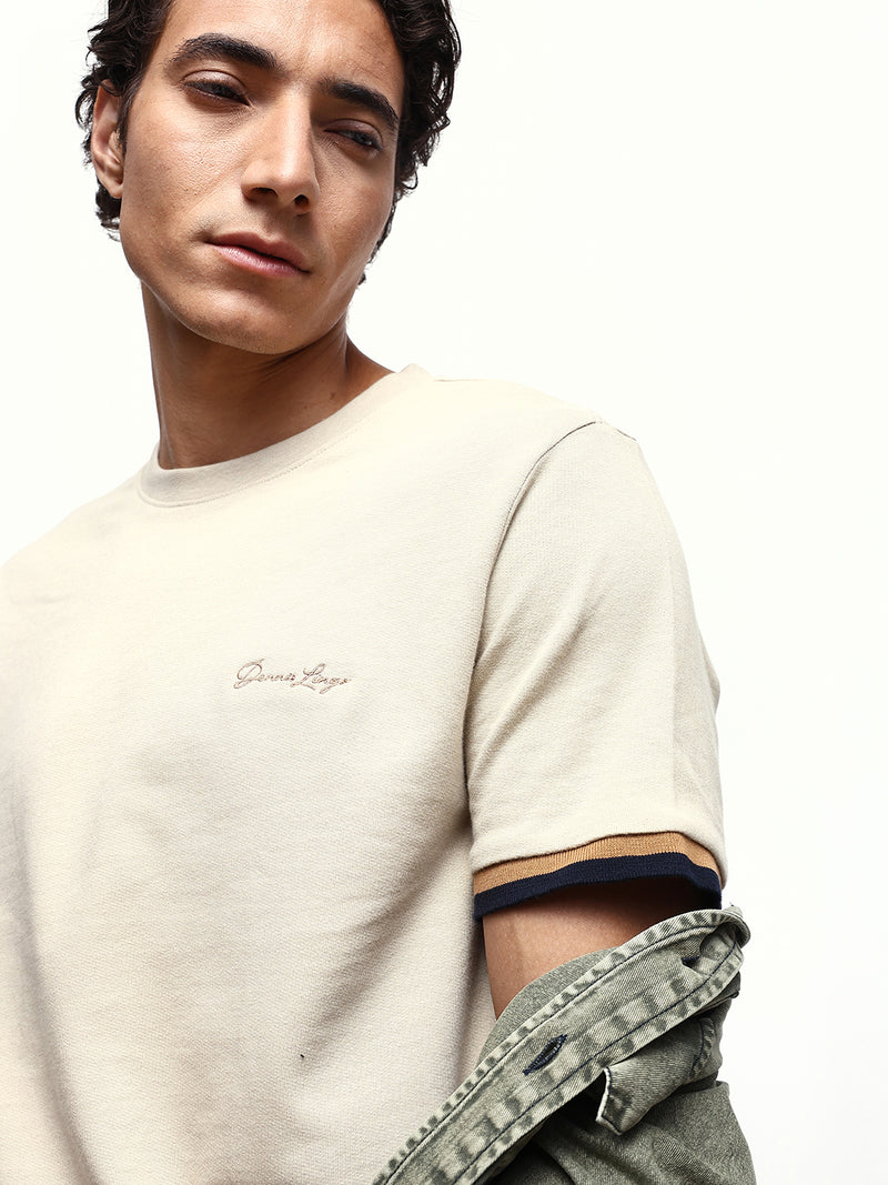Men's Solid Round Neck Half Sleeves Relaxed Fit T-shirt