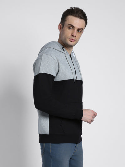 Dennis Lingo Men's Light Grey  Full Sleeves zipper hoodie Sweatshirt