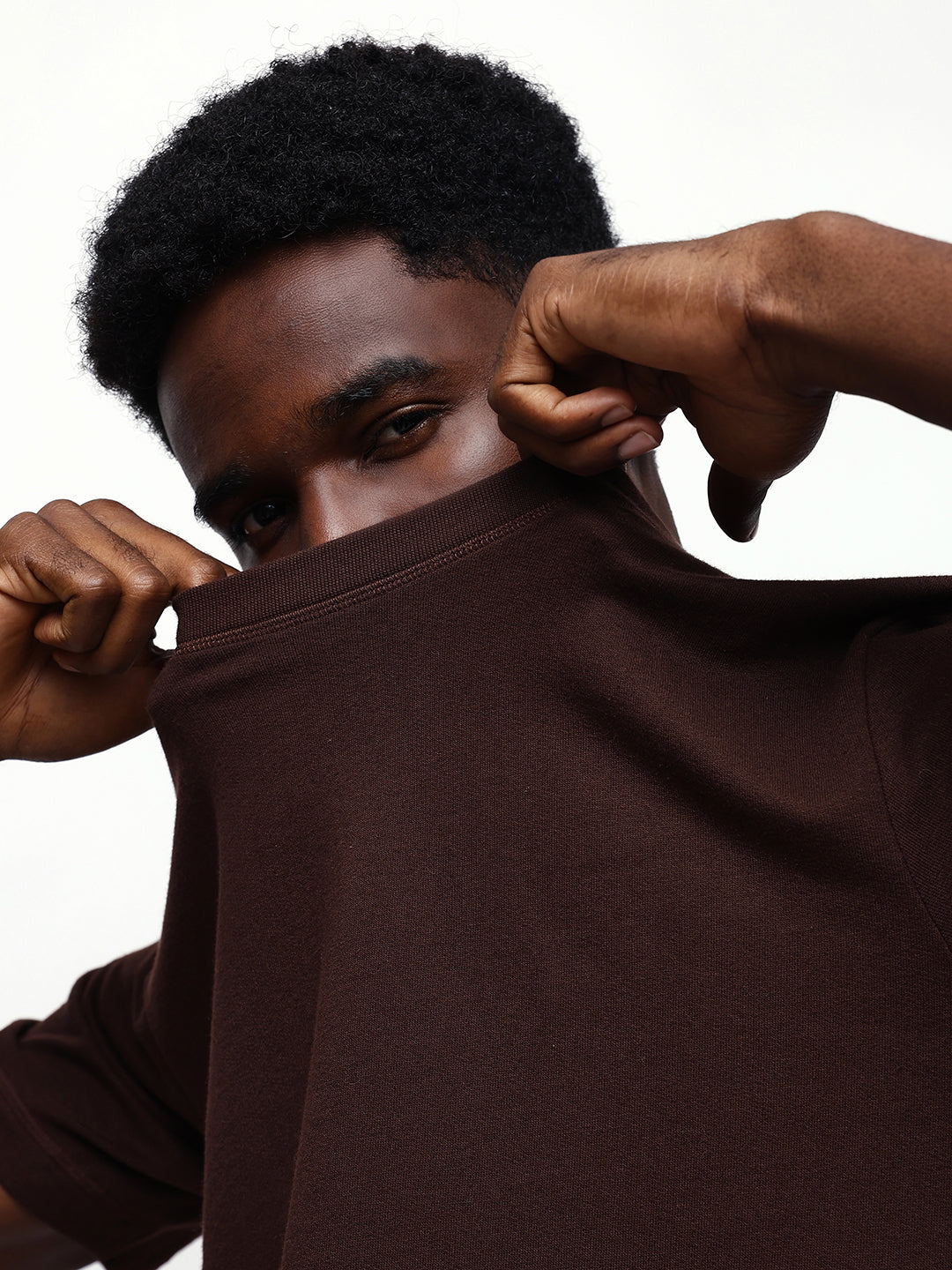 Men's Solid Round Neck Half Sleeves Relaxed Fit T-shirt