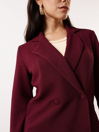 DL Woman Solid Blazer and Trousers Co-ords Set