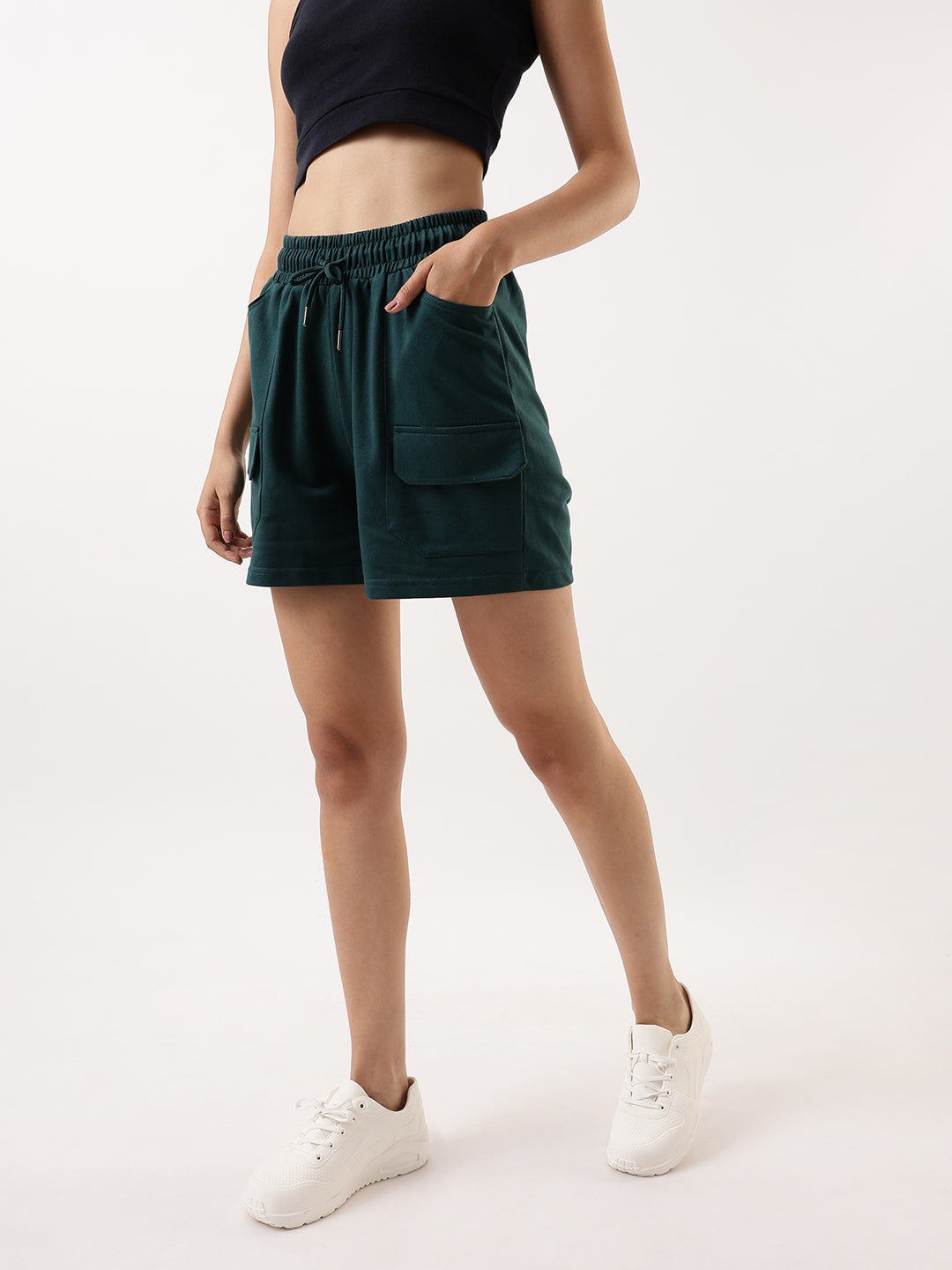 DL Woman Solid Relaxed Fit Lounge Shorts