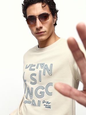 Men's Printed Round Neck Half Sleeves Relaxed Fit T-shirt