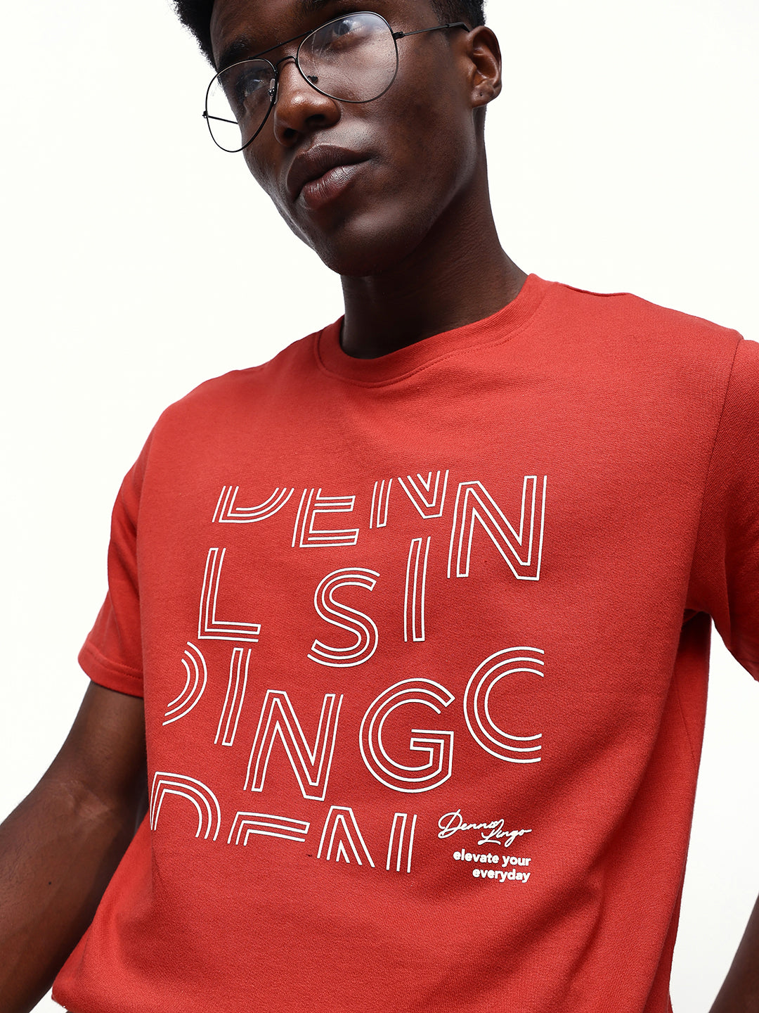 Men's Printed Round Neck Half Sleeves Relaxed Fit T-shirt