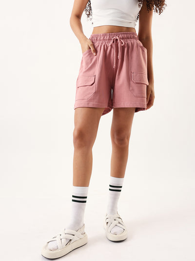 DL Woman Solid Relaxed Fit Lounge Shorts