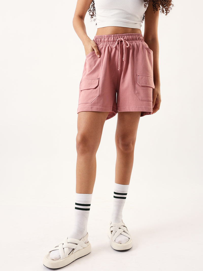 DL Woman Solid Relaxed Fit Lounge Shorts