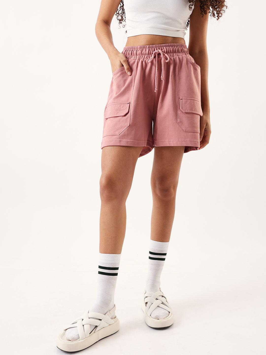 DL Woman Solid Relaxed Fit Lounge Shorts