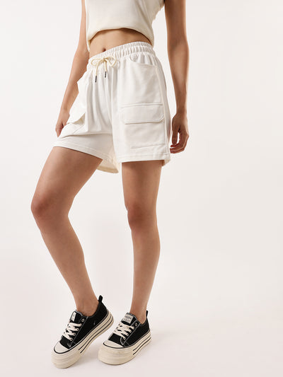 DL Woman Solid Relaxed Fit Lounge Shorts