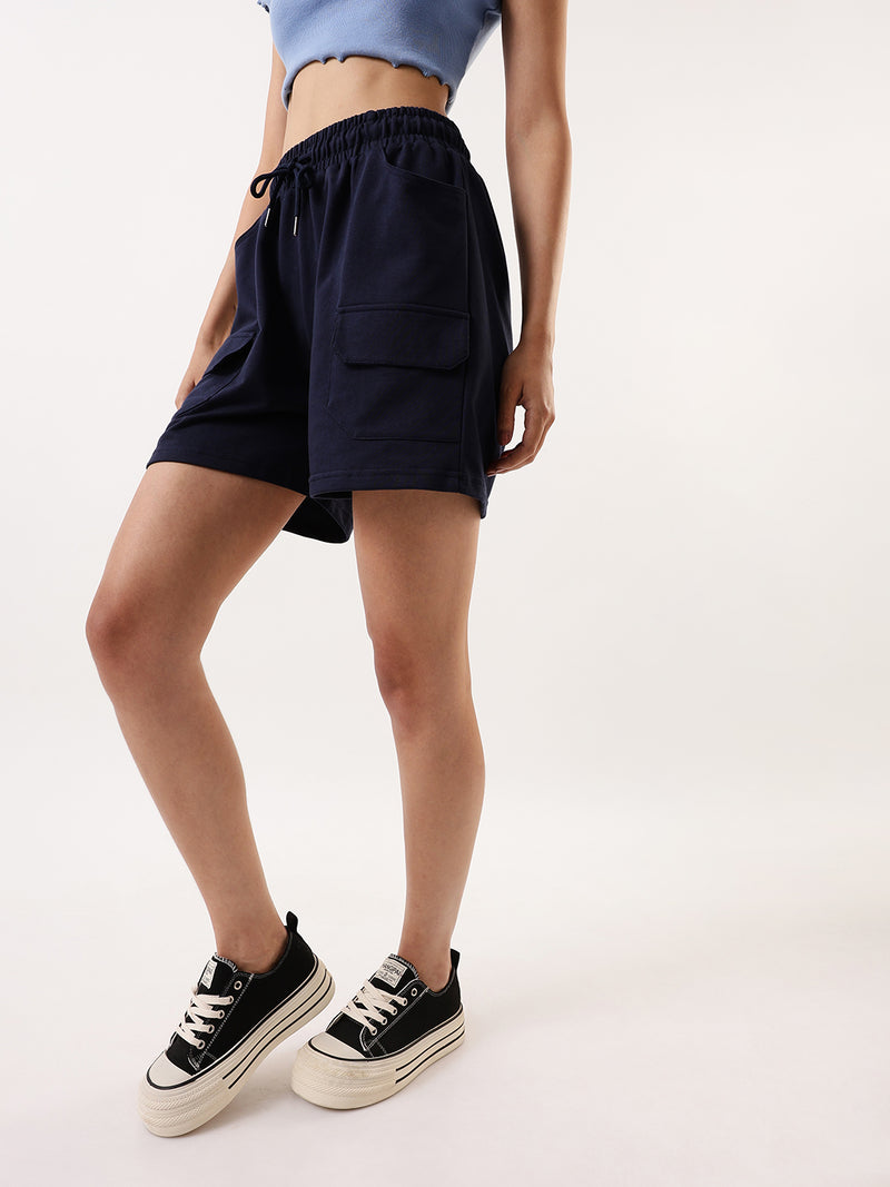 DL Woman Solid Relaxed Fit Lounge Shorts