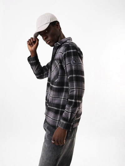 Men's Flannel Checks Spread Collar Relaxed Fit Casual Shirt