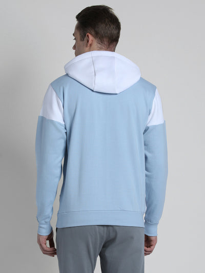 Men's Colourblocked Hooded Pullover Sweatshirt