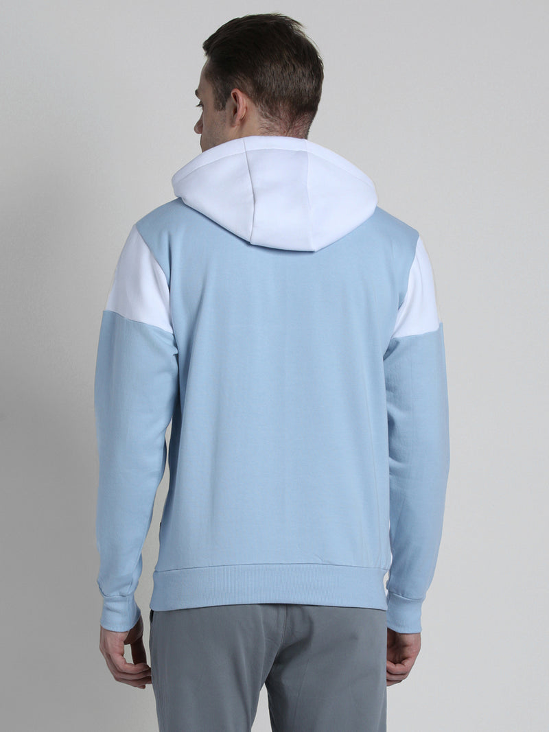 Men's Colourblocked Hooded Pullover Sweatshirt