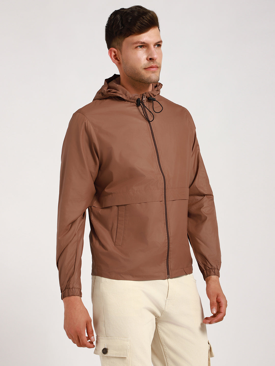 Dennis Lingo Men's Mousse Solid Hood Full Sleeve Light weight jacket Jackets