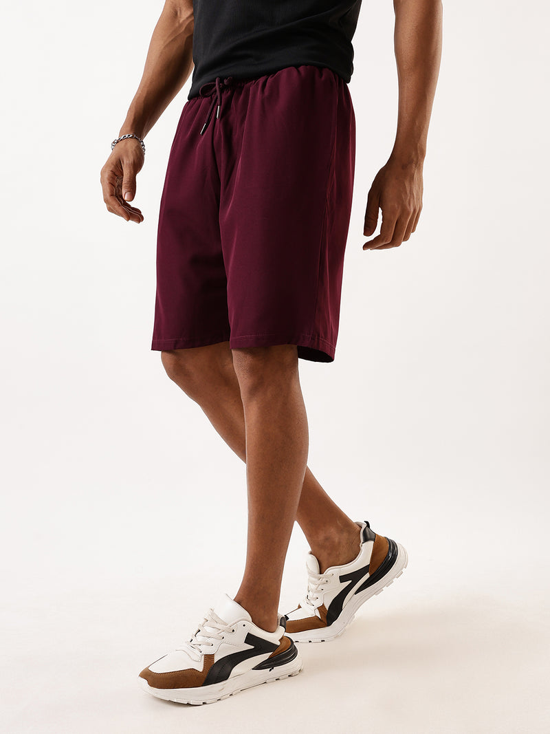 Men's Solid Relaxed Fit Athleisure Shorts