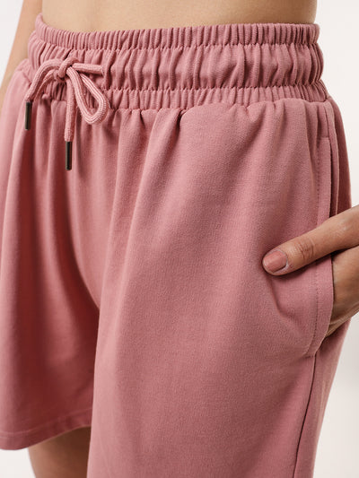 DL Woman Solid Relaxed Fit Athleisure Shorts
