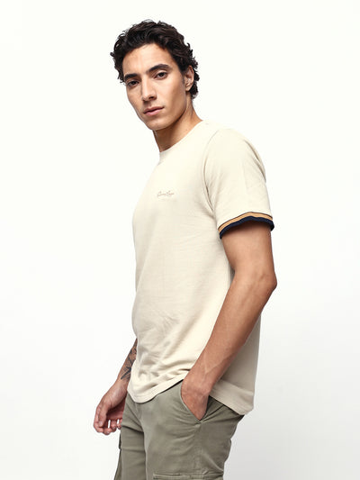 Men's Solid Round Neck Half Sleeves Relaxed Fit T-shirt