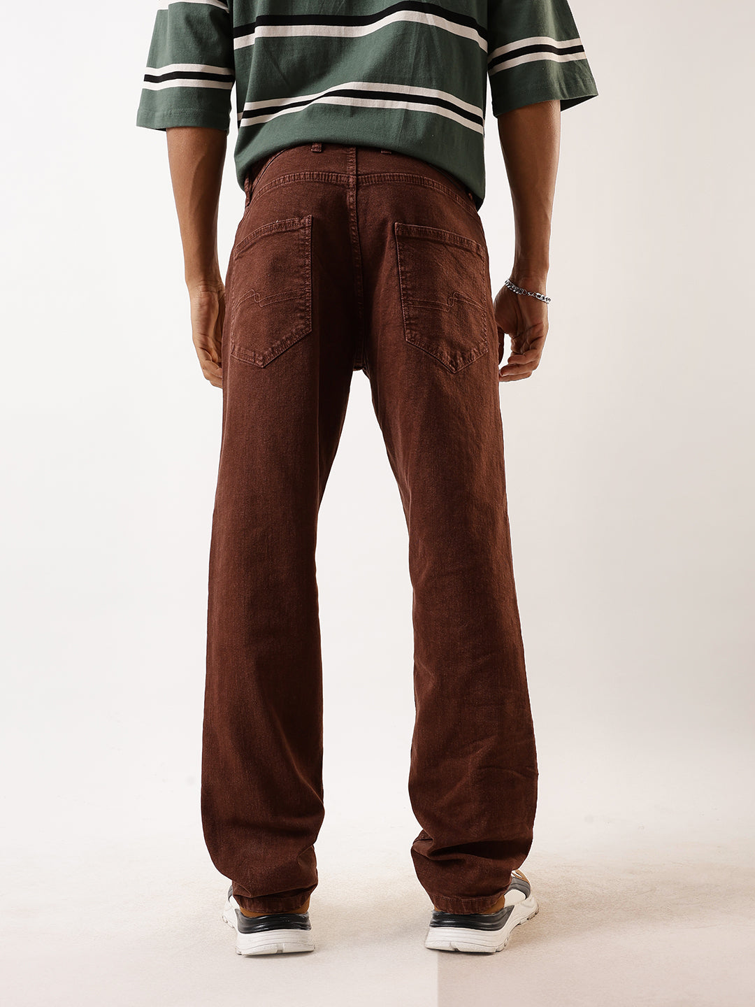 Men's Solid Relaxed Fit Mid-Rise Stretchable Jeans