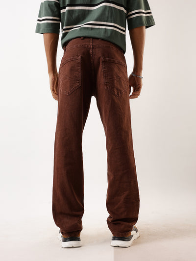 Men's Solid Relaxed Fit Mid-Rise Stretchable Jeans