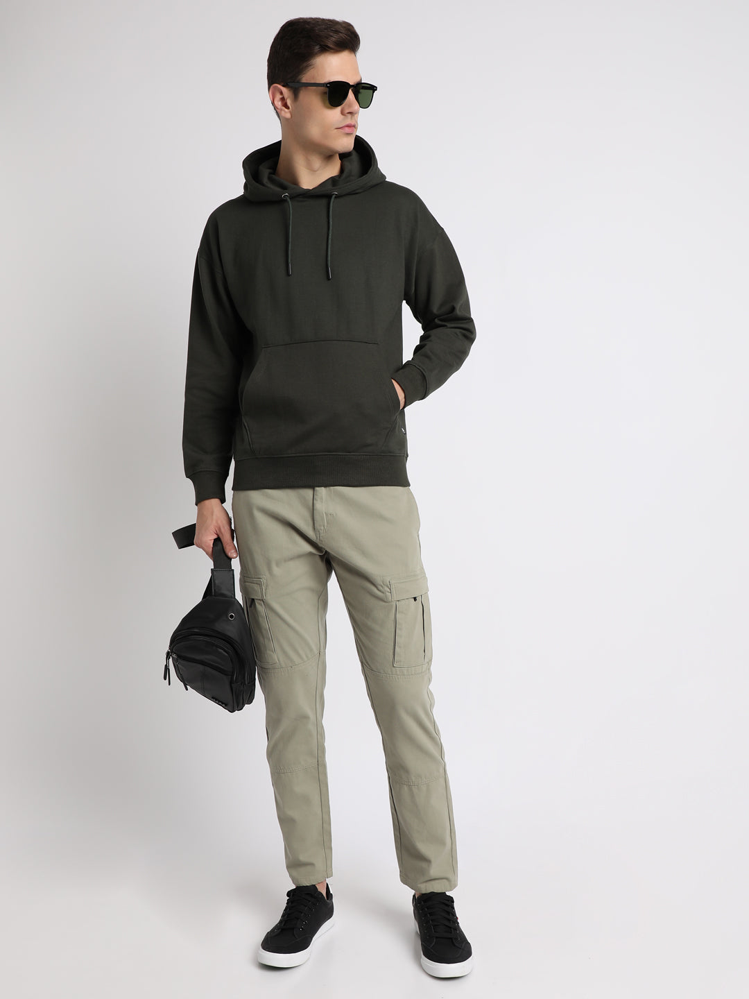 Men's Olive Full Sleeves Hoodie