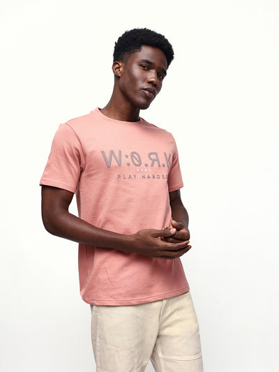 Men's Printed Round Neck Half Sleeves Relaxed Fit T-shirt