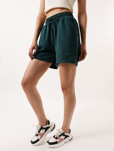 DL Woman Solid Relaxed Fit Athleisure Shorts