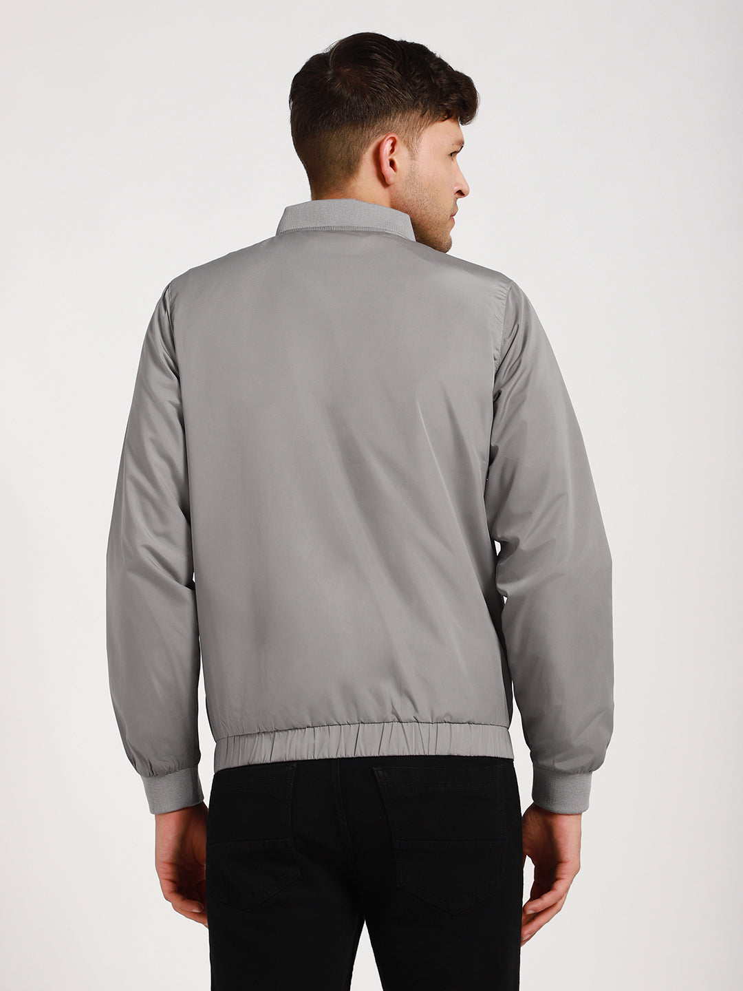 Dennis Lingo Men's Stone Solid Rib Collar Full Sleeve LIght weight jacket Jackets