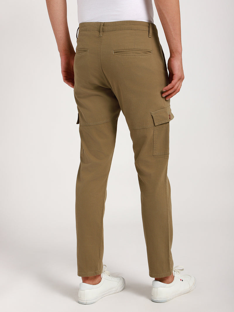 Men's Moss Green Solid Cargos