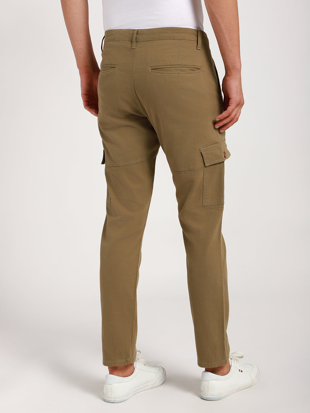 Men's Moss Green Solid Cargos