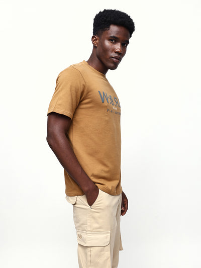 Men's Printed Round Neck Half Sleeves Relaxed Fit T-shirt