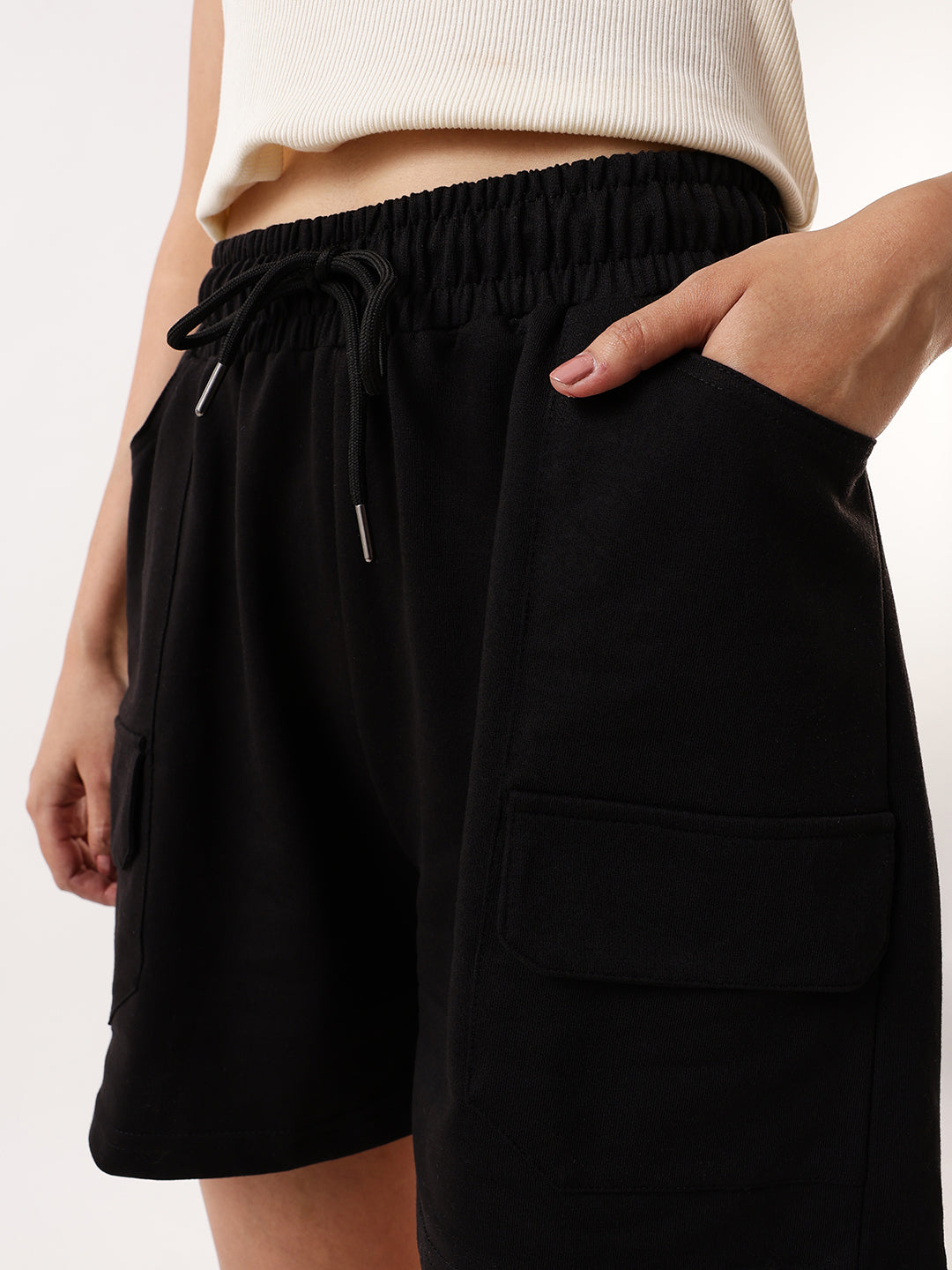 DL Woman Solid Relaxed Fit Lounge Shorts