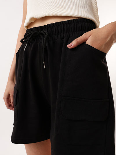 DL Woman Solid Relaxed Fit Lounge Shorts