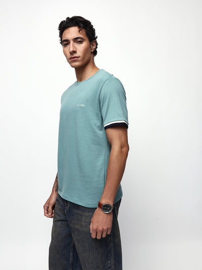 Men's Solid Round Neck Half Sleeves Relaxed Fit T-shirt