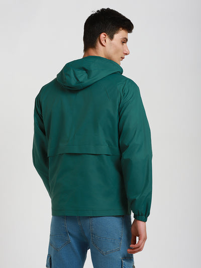 Dennis Lingo Men's Hooded Regular Fit Solid Grass Green Jackets