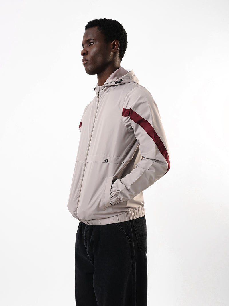 Men's Solid Hooded Full Sleeves Lightweight Open-Front Jacket