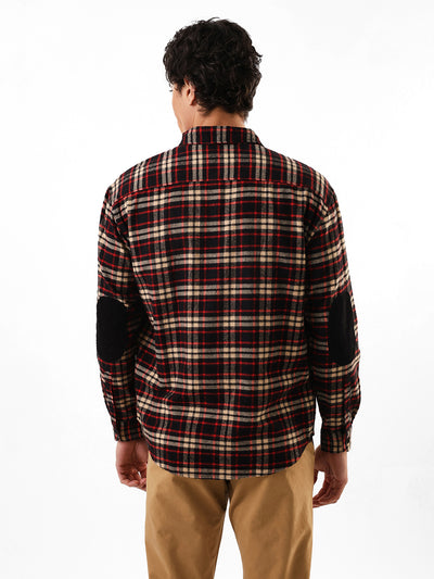 Men's Flannel Checks Spread Collar Relaxed Fit Casual Shirt
