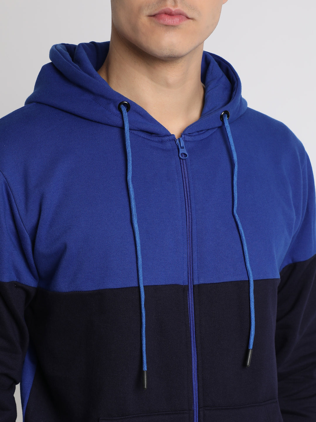 Dennis Lingo Men's Blue  Full Sleeves zipper hoodie Sweatshirt