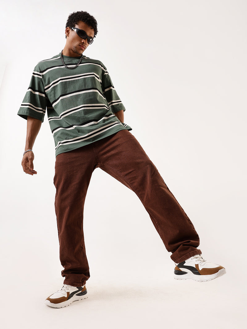 Men's Solid Relaxed Fit Mid-Rise Stretchable Jeans