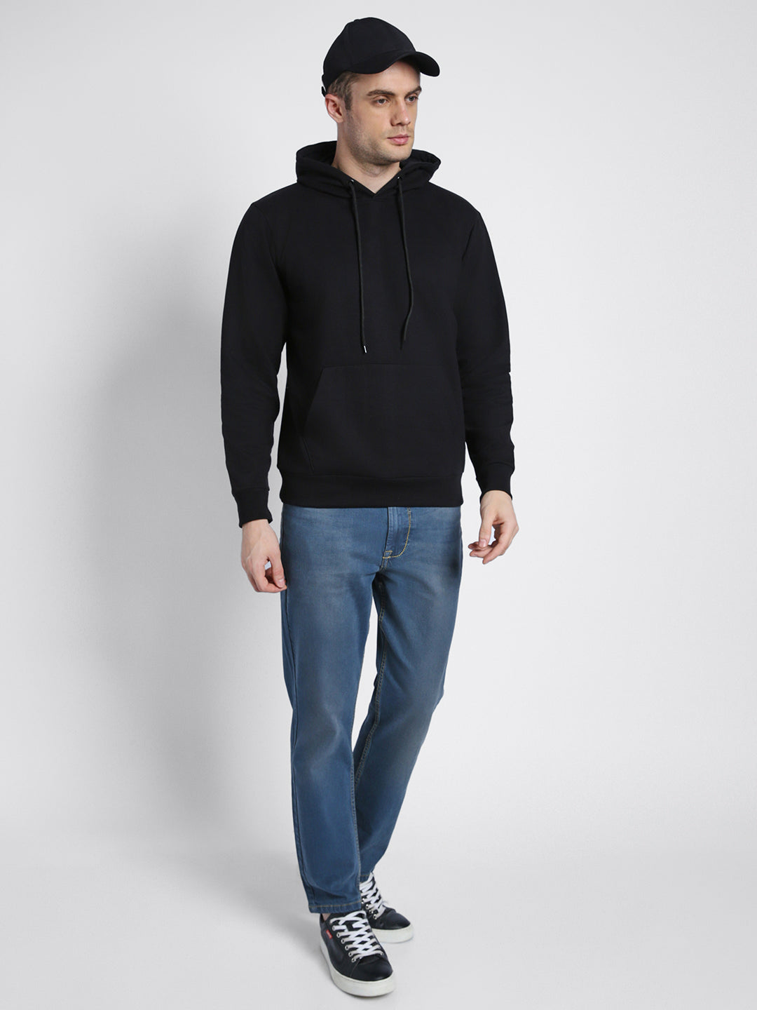 Dennis Lingo Men's Black  Full Sleeves Zipper Hoodie Sweatshirt