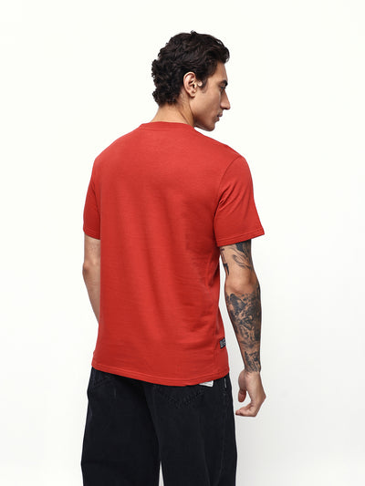 Men's Printed Round Neck Half Sleeves Relaxed Fit T-shirt