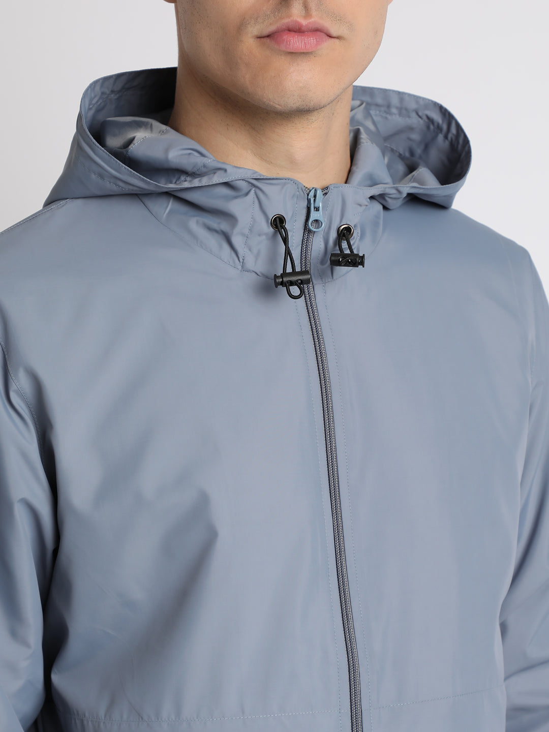 Men's Hooded Regular Fit Solid Heaven Blue Jackets