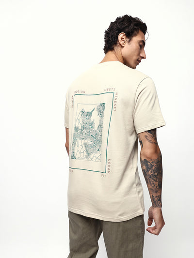Men's Printed Round Neck Half Sleeves Relaxed Fit T-shirt