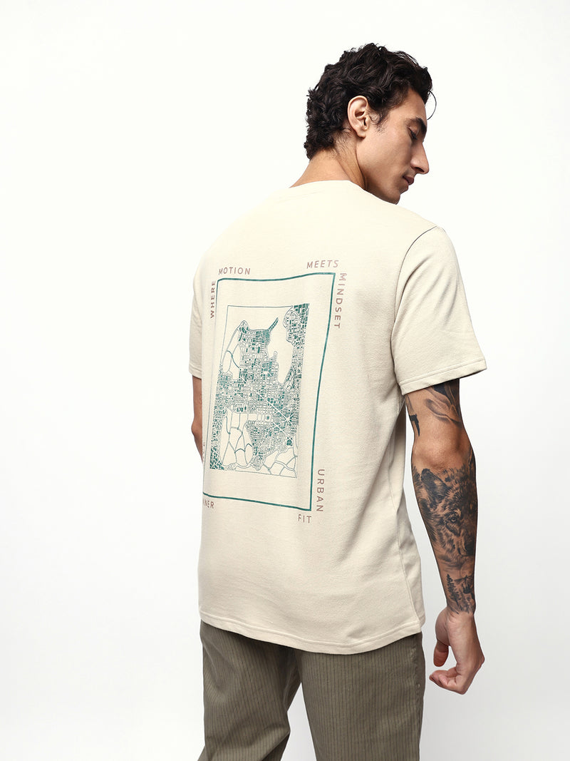 Men's Printed Round Neck Half Sleeves Relaxed Fit T-shirt